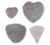 4 Piezas Borla de Maquillaje en Forma de Corazón, Algodón Cinta | Corrector, Rubor y Base, Lavable, para Niñas y Bebés, Esponja Facial de Polvos Sueltos