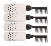 4 Piezas Botella Aplicadora con Peine para Tinte Capilar 160 Ml | Plástico Negro, Escala Graduada Impresa y Transparente, Uso en Salón y Barbería, Medida Precisa