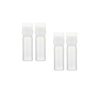 4 Piezas Botella Aplicadora de Tinte Cabello 120ml de Plástico | Salón y Coloración Capilar, Distribución Uniforme Raíz, Blanco, Accesorio de Barbería