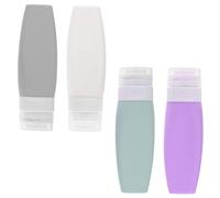 4 Piezas Botella de gel de sílice bolsa de champú botellas comprimibles recargables the gel bottle botella reutilizable neceser para maquillaje botella de artículos de tocador Healeved