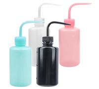 4 Piezas Botellas de Lavado de Laboratorio Apretar La Botella de Lavado | 250 ML con Apertura Estrecha y Boquilla Curvada, Squeeze Wash Bottle, Regadera Prueba Fugas (4 Colores)