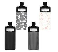 4 Piezas Botellas de Viaje para Artículos de Aseo, 90ml Bolsa de Apretón Rellenables, Contenedores de Viaje a Prueba de Fugas, Bolsas Vacías para Champú, Acondicionador, Loción y Más (A)