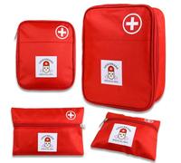 4 Piezas Botiquín de Primeros Auxilios,bolsa botiquin vacia,Kit Primeros Auxilios,Bolsa Médico de Emergencia Impermeable,Bolsa Médica Vacio para Viaje,Hogar,rojo,Camping,Casa,Senderismo