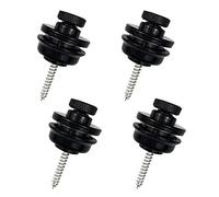 4 Piezas Botones de Correa de Guitarra, Cinturones de Guitarra Hebilla Botón Hilo para Accesorios de Piezas de Correa de Guitarra Baja Acústica Eléctrica, Negro