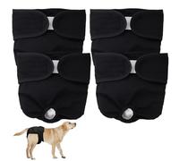 4 Piezas Bragas Perras Menstruales, Pañal Perro Hembra, Braguitas Perro Celo Hembra, Lavables, Reutilizables, Muy Absorbentes, A Prueba De Fugas (Talla M, Negras)