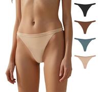 4 Piezas Braguitas Sin Costuras para Mujer para Hacer Ejercicio Braguitas Invisibles Que Disimulan el Camel Toe Tanga Disimulante Braguitas Tanga(M)