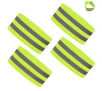 4 Piezas Brazaletes Reflectantes, Muñequera Elástica Reflectante, Muñequeras Alta Visibilidad, Equipo Reflectante Correas Cinta Reflectora Seguridad Para Caminar Nocturno, Andar En Bicicleta Y Correr