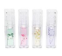 4 Piezas Brillo Labial Hidratante Transparente, Formato Portátil | Aspecto Adorable y Acabado Claro, Plástico As, Cuidado Hidratante, Protección Diaria para Labios Estilo Aleatorio