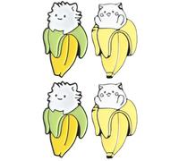 4 Piezas Broche Creativo de Aleación Forma de Gato y Erizo | Ligero y Portátil, Estilo Chic para Cumpleaños, Mochilas, Familia y Compañía, Obsequio de San Valentín y Navidad