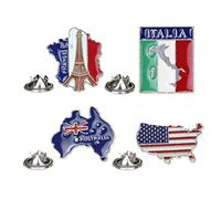 4 Piezas Broche De Solapa De Aleación Pin De La Insignia De Ee. Uu. Insignia Italia Alfileres De Patriótica Pin De Esmalte De Esmalte Nacional Viajar Ropa Decorar