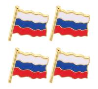 4 Piezas Broche Ruso Vintage de Metal con Diseño Ondulado | Aleación de Zinc, Estilo Elegante, Accesorio Portátil para Varias Ocasiones