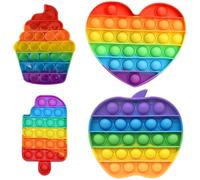 4 Piezas Bubble Push Pop Fidget Toy Juguete Sensorial Único Compresivo Alivio de la Ansiedad Multicolor Regalo de Cumpleaños y Navidad para Adultos y Niños
