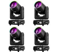 4 piezas Cabeza Móvil LED 295W Beam Mini Iluminación de Escenario 14 Colores14 Gobos Prisma nebulización Foco Luces de Fiesta DMX512 para Halloween DJ bar cumpleaños discoteca
