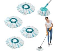 4 Piezas Cabezal de Mopa de Recambio Compatibles con Leifheit Clean Twist Disc Mop Ergo, Sistema de 2 Fibras para Leifheit Recambio para Mopa, per Todo Tipo de Suelos