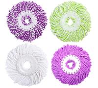4 Piezas Cabezal de Recambio para Mopa, Recambio de la Cabeza de la Mopa de Microfibra, Cabezas de Fregona de Repuesto 360 Grados Trapeador Giratorio Recambios de Mopas Súper Absorbente