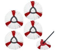 4 Piezas Cabezas de Fregona Repuesto,Adecuado para mopas de repuesto de microfibra,para 2 en 1 Turbo Mop para Todo Tipo de Suelos