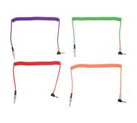 4 Piezas Cable Auxiliar de 3,5mm Macho a Macho, Audio Estéreo TRS | Color Aleatorio, Corto y Flexible, Plástico y Metal, para Sintetizador y Conexiones Auxiliares