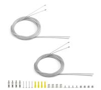 4 Piezas Cable de Suspensión Ajustable, DEANKEJI Cable de Acero Inoxidable 1,5 mm, 2 m Cables de Suspensión Ajustables, para Luces Exteriores Colgantes, Paneles LED, Luces Lineales de Techo