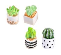 4 Piezas Cactus Artificiales Macetas Miniatura Plantas Falsas Decorativas para Interior Bonsái Suculento Realista para Escritorio y Hogar