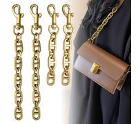 4 Piezas Cadena de Repuesto de Metal Cartera, 12-17 cm Correas de Cadenas de Bolsos de Metal con Hebillas, Cadena Extensora para Bolso, Cadena para Bolso Set, Cadenas de Metal Correas de Hombro Oro