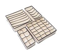 4 piezas caja de almacenamiento sujetador ropa interior cajón separadores ropa interior plegable clóset organizadores blanco