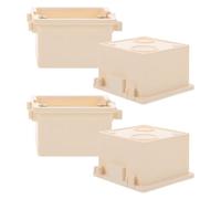 4 Piezas Caja de Conexiones de Empotrar Tipo 86 para Dos Paneles | Plástico Blanco, Fijación Tornillos y Ranuras Dobles, Montaje Oculto para Reformas y Obra Nueva