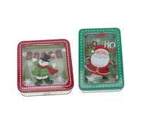 4 Piezas Caja De Lata Navideña Hojalata Navideña Cuadrada De Chocolate Rellenos De Calcetines Ebt Dulces Contenedor De Vacaciones Cajas Nido De Navidad Planchar FRCOLOR