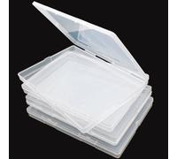 4 Piezas Caja Plana de Plastico B6 Archivos Transparente Suministros Oficina Portátiles Estuche Para Proyectos de Documentos Organizadores Papel Almacenamiento 18x13x1,7cm