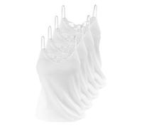 4 Piezas Camiseta Interior con Encaje, 100% Algodòn