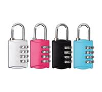 4 Piezas Candado Combinación 4 Dígitos, Cerradura de Combinación Impermeable para Taquillas, Gimnasio, Equipaje y Maletas de Viaje