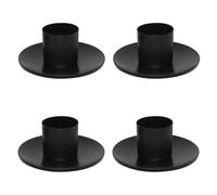 4 Piezas Candelabros Negros de Hierro Vintage - Portavelas Retro para Bodas, Navidad y Fiestas | Soporte para Velas Cónicas | Decoración de Mesa y Hogar