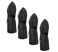 4 Piezas Capa de Peluquería, Corte Rápido, Cuello Ajustable, Negro | Tejido Reutilizable, Lavado a Máquina, Uso en Sillón de Barbería, Estilo Moderno para Salones
