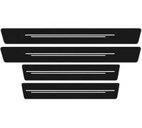 4 Piezas Carbono Protectores Umbral Puerta para Mitsubishi Hatchback Colt/i/i-MiEV/Lancer/Minica/Mirage/Space Star,Universal Estribos Pegatina Bienvenidos Pedal Coche Accesorios,White