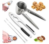 4 Piezas Cascanueces Cortador de Castañas Abridor Partidor de Almendras Pinzas para Castañas para Todas las Nueces Viene con 2 Alicates y 2 Pinzas Multifuncional Inoxidable Cascanueces y Avellanas