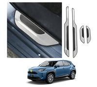 4 Piezas CDEFG Compatible con Toyota Yaris/Yaris Cross/Corolla Cross 2021-2024 2025 Alfombrillas de Puerta Cubierta de Umbral Interior Protección de Umbral de Puerta Protección del Borde de Carga de