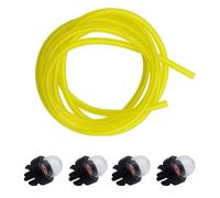 4 Piezas Cebador Bomba de Combustible Burbuja de Aceite del Carburador Y 1 Tubería de Gasolina Amarilla de 1.5 Metros de Largo con Un Diámetro Interno de 2.5 m para Weed Comedor McCulloch