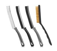 4 Piezas Cepillo de Limpieza Multifuncional,Cepillo de Limpieza de Cerdas Duras Limpieza Cepillo Grietas Crevice Gap Cleaning Brush (un Cepillo de Alambre, Tres cepillos Duros).