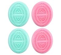 4 Piezas Cepillo de Masaje Vientre Redondo ABS | Estimula Folículos Capilares, Cuidado del Cuero Cabelludo para Hombres, Uso Diario de Baño y Masaje Aceite Corporal