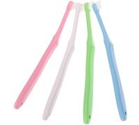 4 piezas Cepillo Interdental de Cabezal Cónico Ergonómico | PP y Cerdas, Mango Curvo Superficie Convexa, Acceso Preciso en Espacios y Bolsas