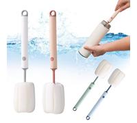 4 Piezas Cepillo para Limpiar Botellas, Cepillo Biberones, Limpiador Botellas Esponja con Mango Largo Suave para Colgar, para Tazas de Leche, Copas de Vino, Vasos, Jarra Termo