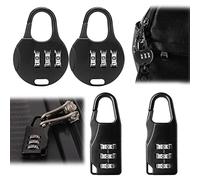 4 Piezas Cerradura de Equipaje 3 Dígitos Seguridad Candado de Combinación de Código para Equipaje Maletas Bloqueo de Código Seguridad Candados de Viaje para Mochila para Mochilas Casilleros Negro