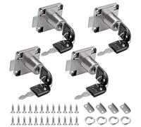 4 Piezas Cerradura Taquilla, Cerradura Armario con Llave, cerradura cajon para cajones y armarios, acero inoxidable cerraduras para armarios para muebles, gabinete, buzón