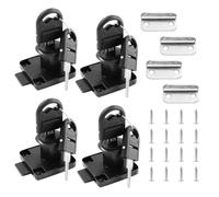 4 Piezas Cerraduras para Armarios, Cerradura Taquilla 19 MM Atornillada con Llave Cerradura para Muebles Cajones Gabinete Armarios y Buzones Hogar Oficina(Negro)