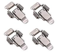 4 piezas Cierre de Resorte de Acero Inoxidable, Cerradura de Palanca, Corchete Traba plateada, Palanca Abrazadera Metal Cierre Pestillo, Candado para caja de herramientas, arcón