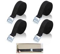 4 Piezas Cinchas de Amarre, 25mm x 5m Correa de Amarre con Hebilla, Cinturón de Amarre con Hebilla para Motocicleta, Automóvil, Remolque, Equipaje, Carga, Capacidad de Carga 250kg(Negro)