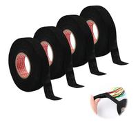 4 Piezas Cinta de Tela Adhesiva para Cables Electricos, 19 mm x 15 m Cinta Aislante Tela de Tela Adhesivo, Cinta Adhesiva de Ttejido Automotriz para Arnés de Cables, Motocicleta Automóvil, Hogar