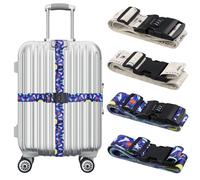 4 Piezas Cinta para Maletas de Viaje con Codigo, Correas de Equipaje Ajustables, Cinturón de Seguridad para Maletas, Luggage Strap con combinación de Cerradura y Hebilla para 22-26 Pulgadas