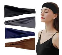 4 Piezas Cinta Pelo Deporte, Diadema Deportiva Elástica, Ideal para Deportes, Absorbe El Sudor Y Transpira Headband Elástico Cinta De Pelo
