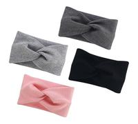 4 Piezas Cinta Pelo Mujer, Pelo de Algodón Diadema, Headband Mujer, Diademas Elástico Cinta de Pelo Suave, Cinta para el Pelo Mujer, Diadema Anchas de Punto para Yoga, Deportes, Fitness, Uso Diario