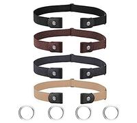4 Piezas Cinturón Elástico Sin Hebilla | para Mujer Hombre - Unisex Hebilla de Liberación Rápida